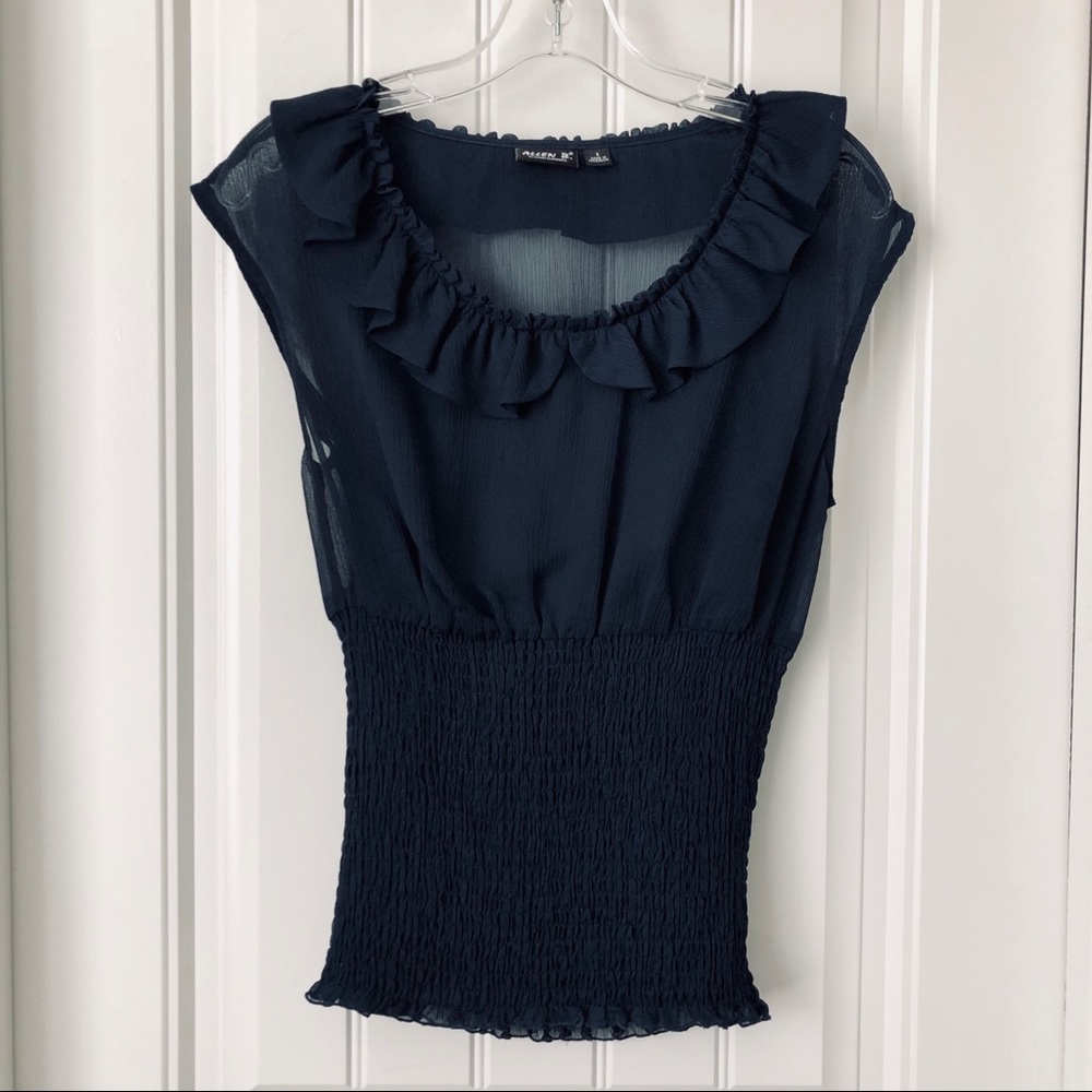 Allen B Navy Tank Top Blouse size S